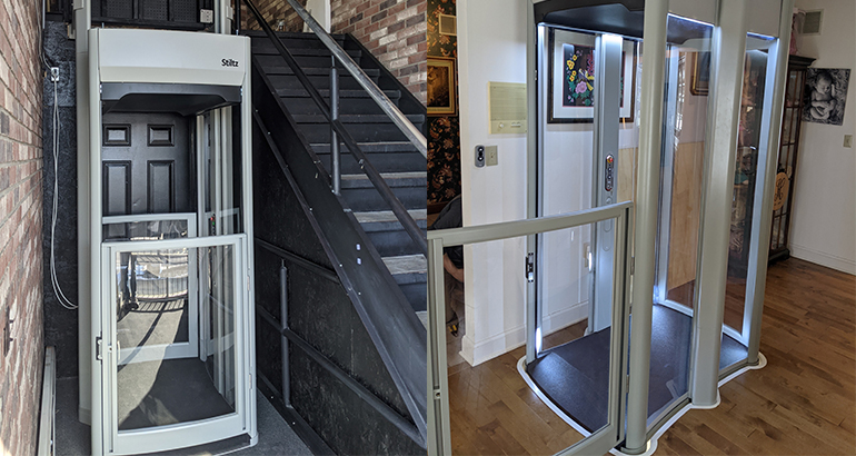 Stiltz Home Elevator Outside And Inside Home Elevators From Syracuse Elevator Company