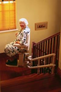 Church Stairlift Near Syracuse Ny Image Of Woman Riding In Stair Lift At Church
