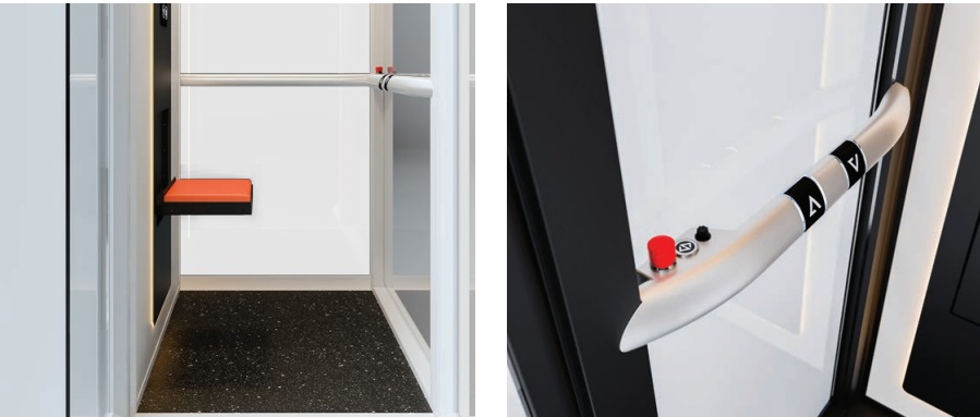 Cibes Home Elevator Ny Built In Seat And Hand Rail Controls